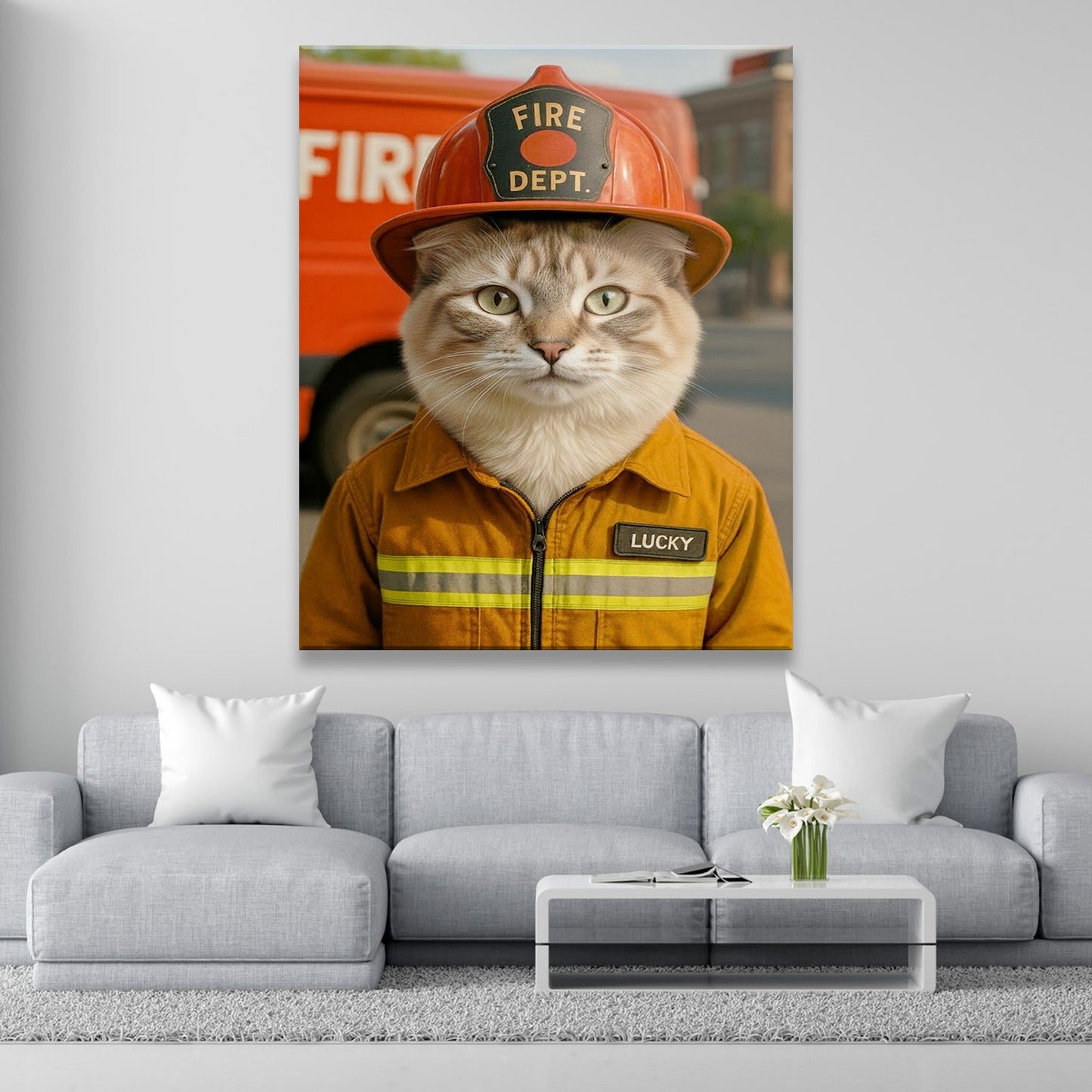 Custom Photo Fire Fighter Canvas Canvas Gift For Canvas Lovers