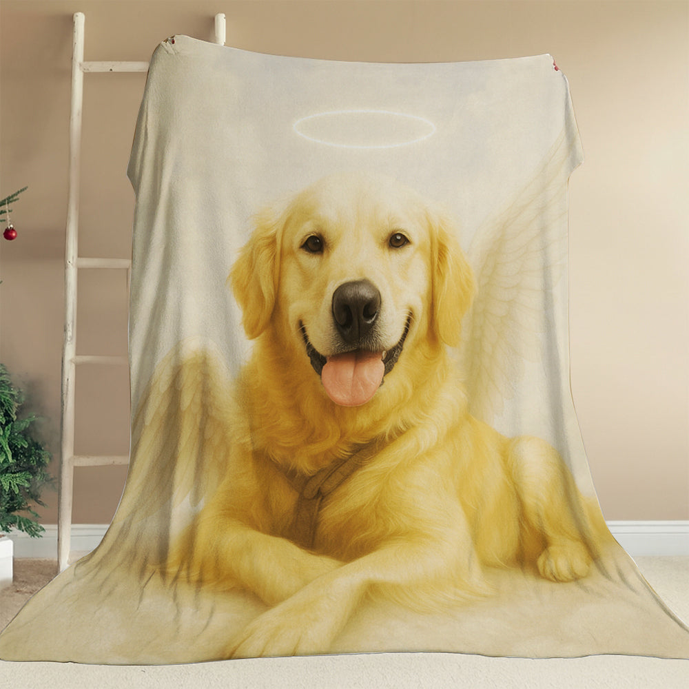 Custom Photo Dog Angel In Heaven Blanket Gift For Dog Lover