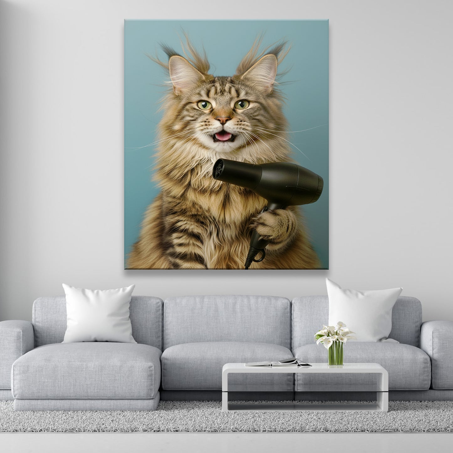Custom Photo Cat Bathroom Style 35 Canvas Gift For Cat Lovers