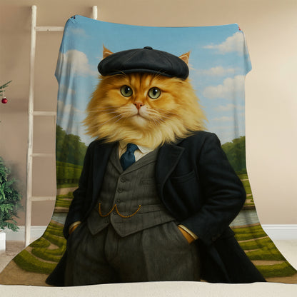 Custom Photo Pawky Blinder Cat Blanket