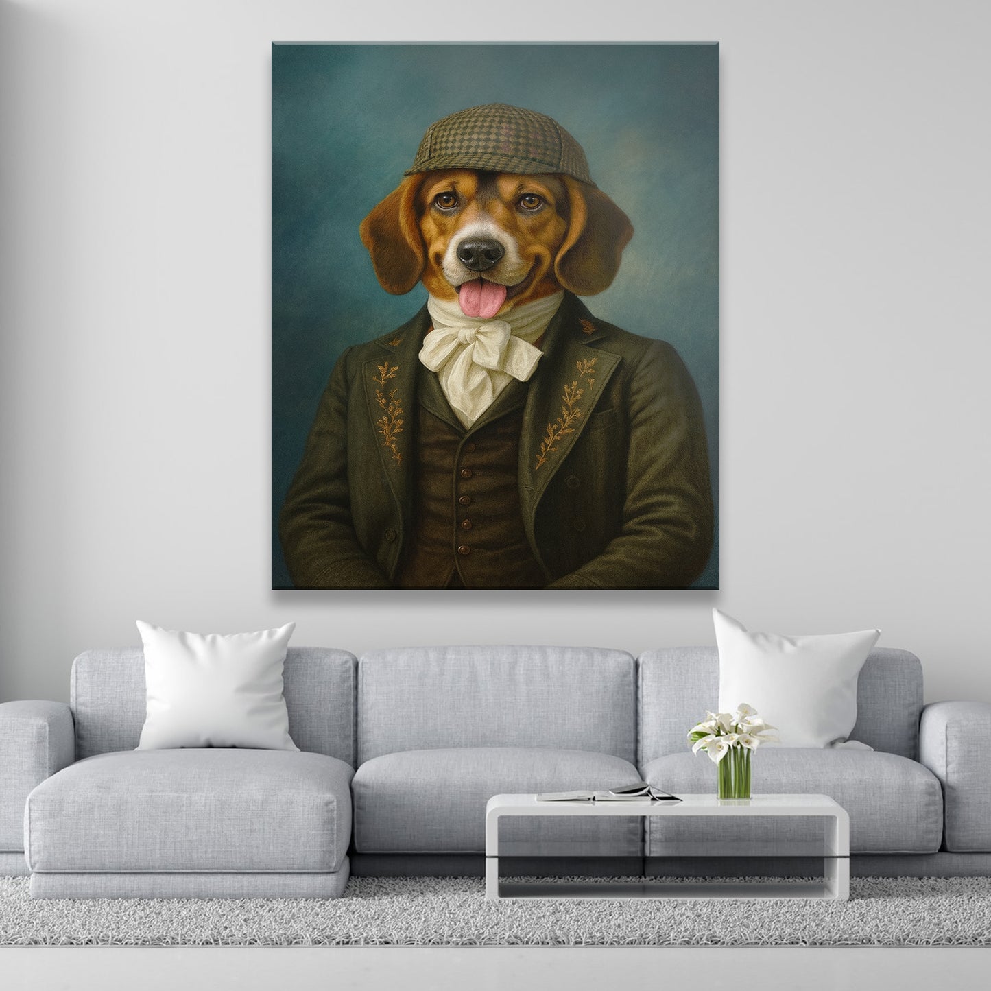 Custom Photo Detective Dog Canvas Gift For Dog Lovers