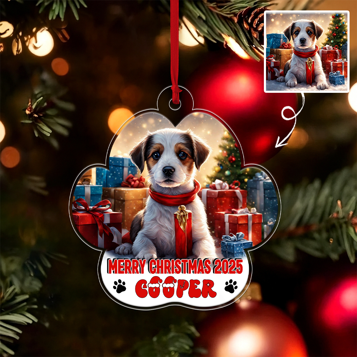 Custom Photo Dog Paw Shape