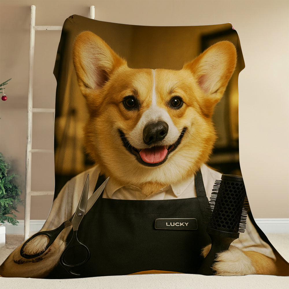 Custom Photo Hair Stylist Dog BlanketGift For Dog Lovers