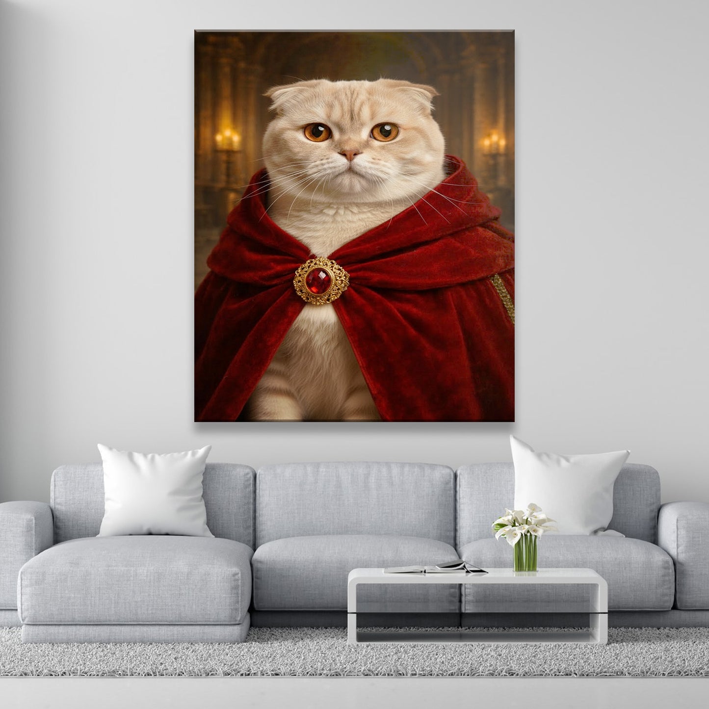 Custom Photo King Royal Cat Canvas Gift For Cat Lover