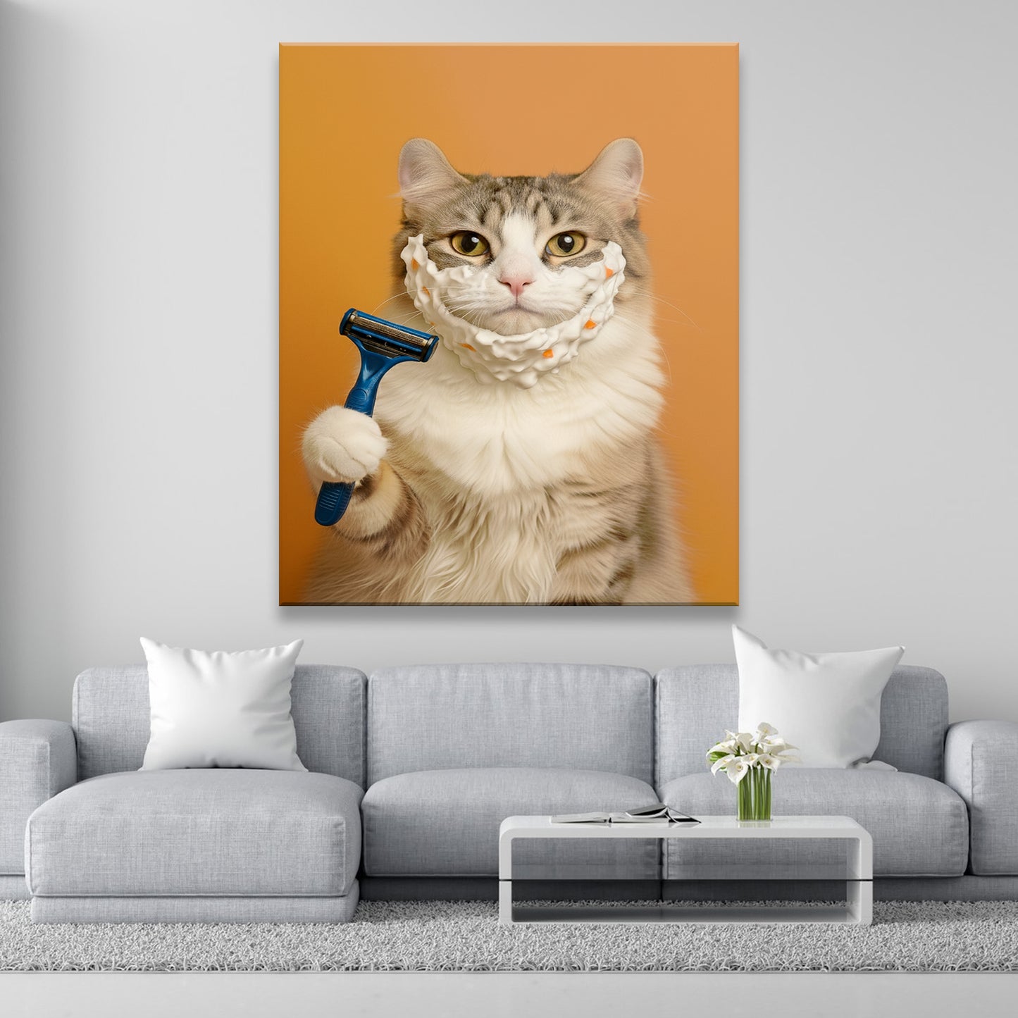 Custom Photo Cat Bathroom Style 36 Canvas Gift For Cat Lovers