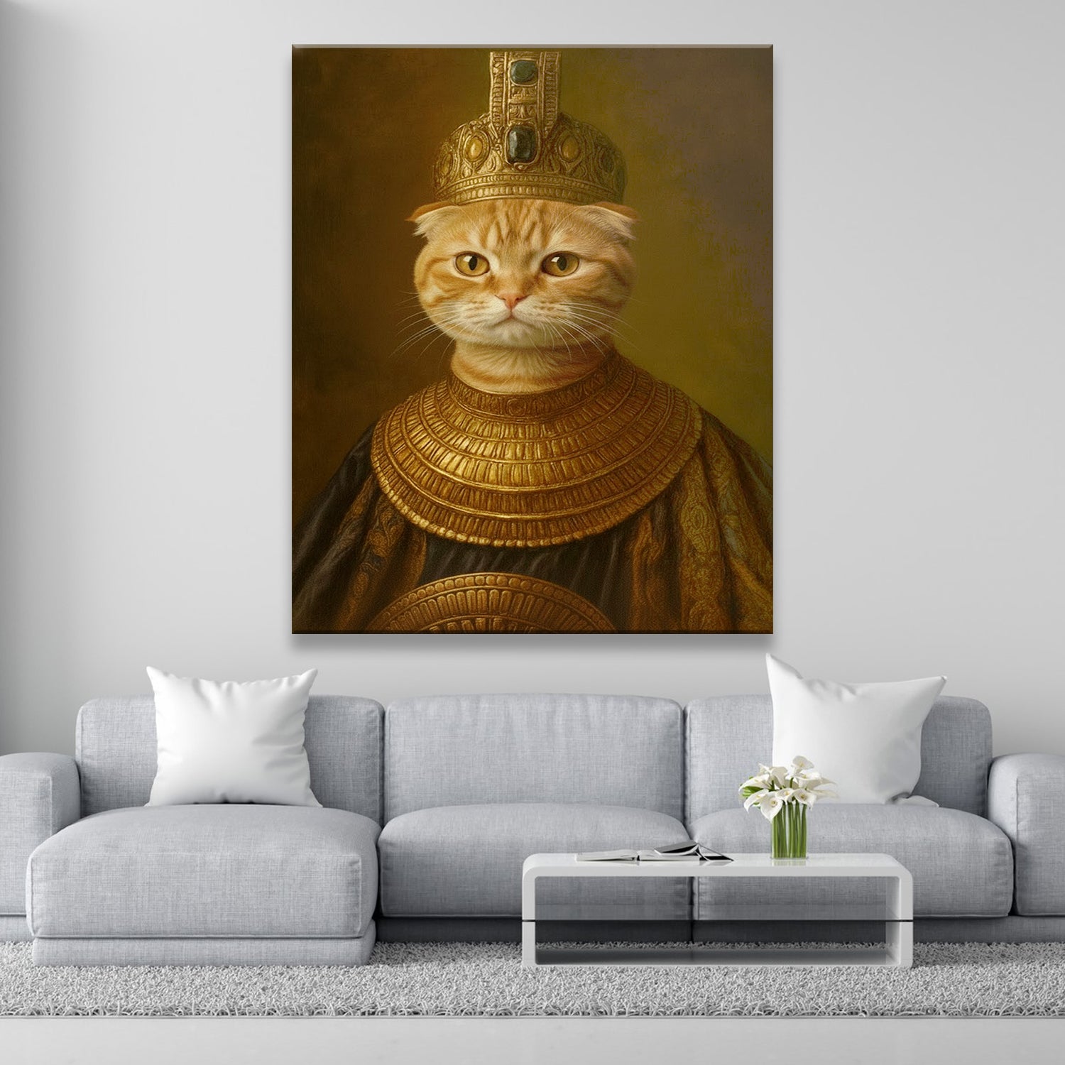 Custom Photo Cat Royal Style 1 Canvas Gift For Cat Lovers