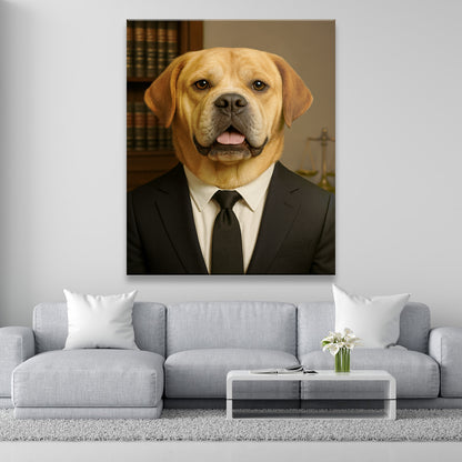 Custom Photo Lawyer Dog Canvas Gift For Dog Lovers