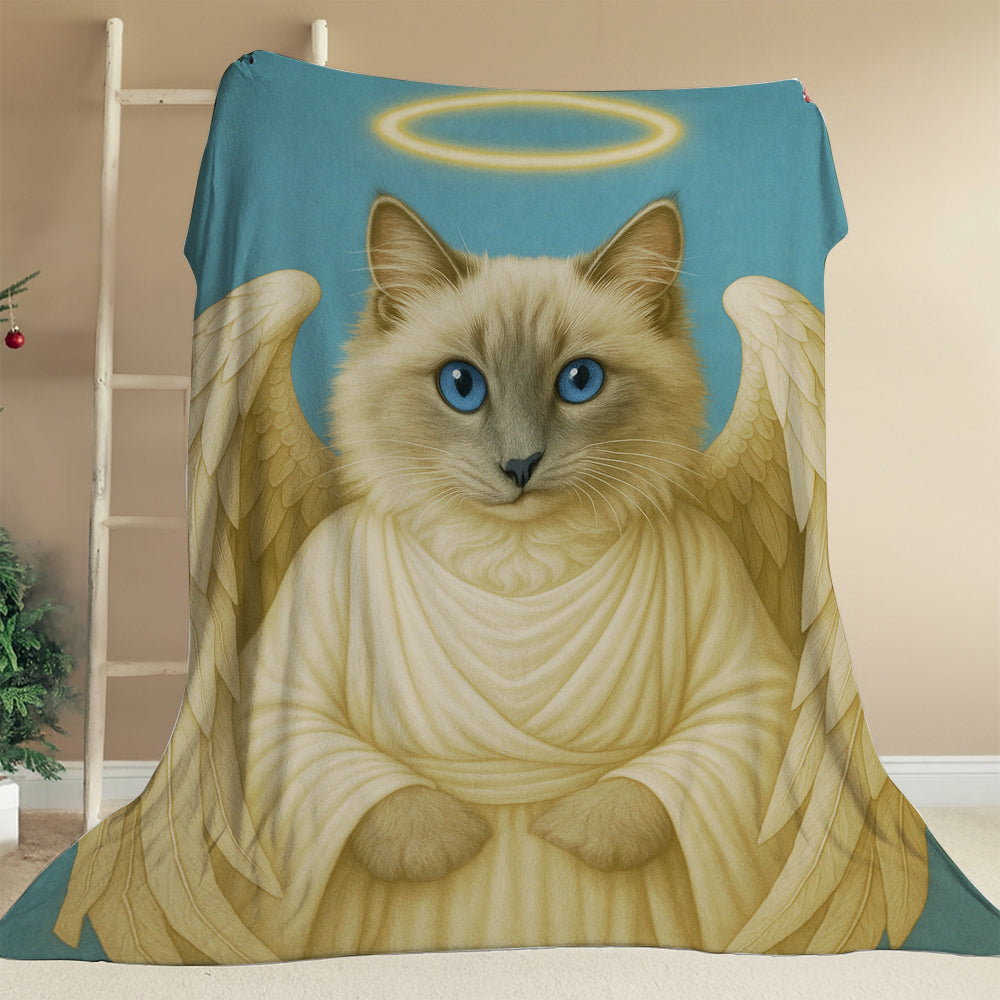 Custom Cat Photo Memorial Blanket _ Memorial Gift For Cat