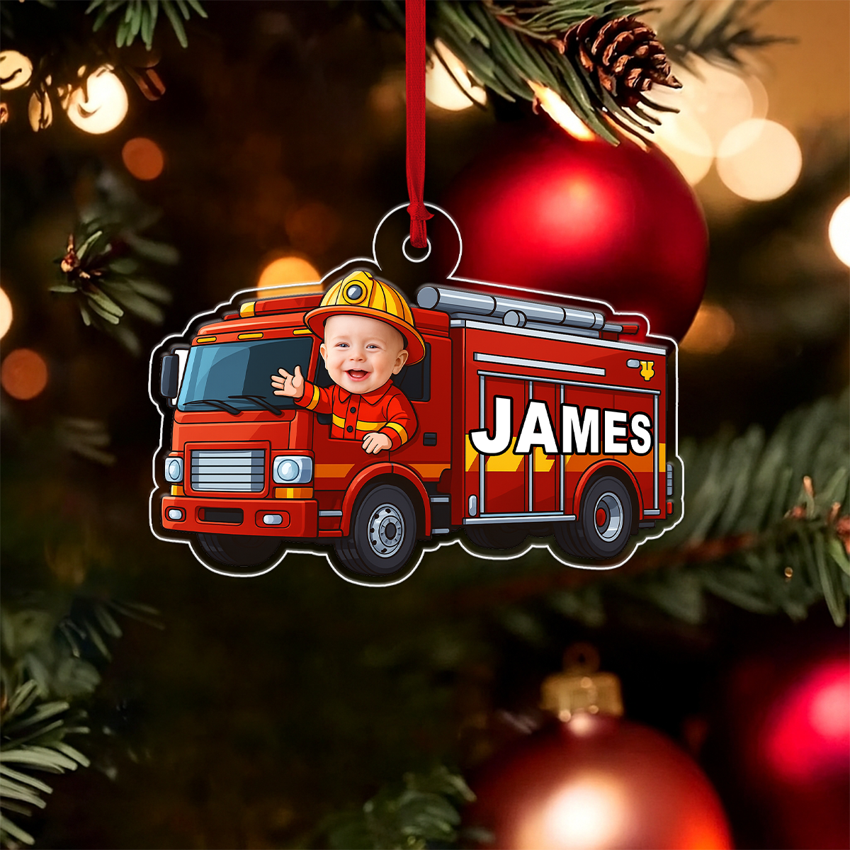 Custom Photo Baby Fire Truck
