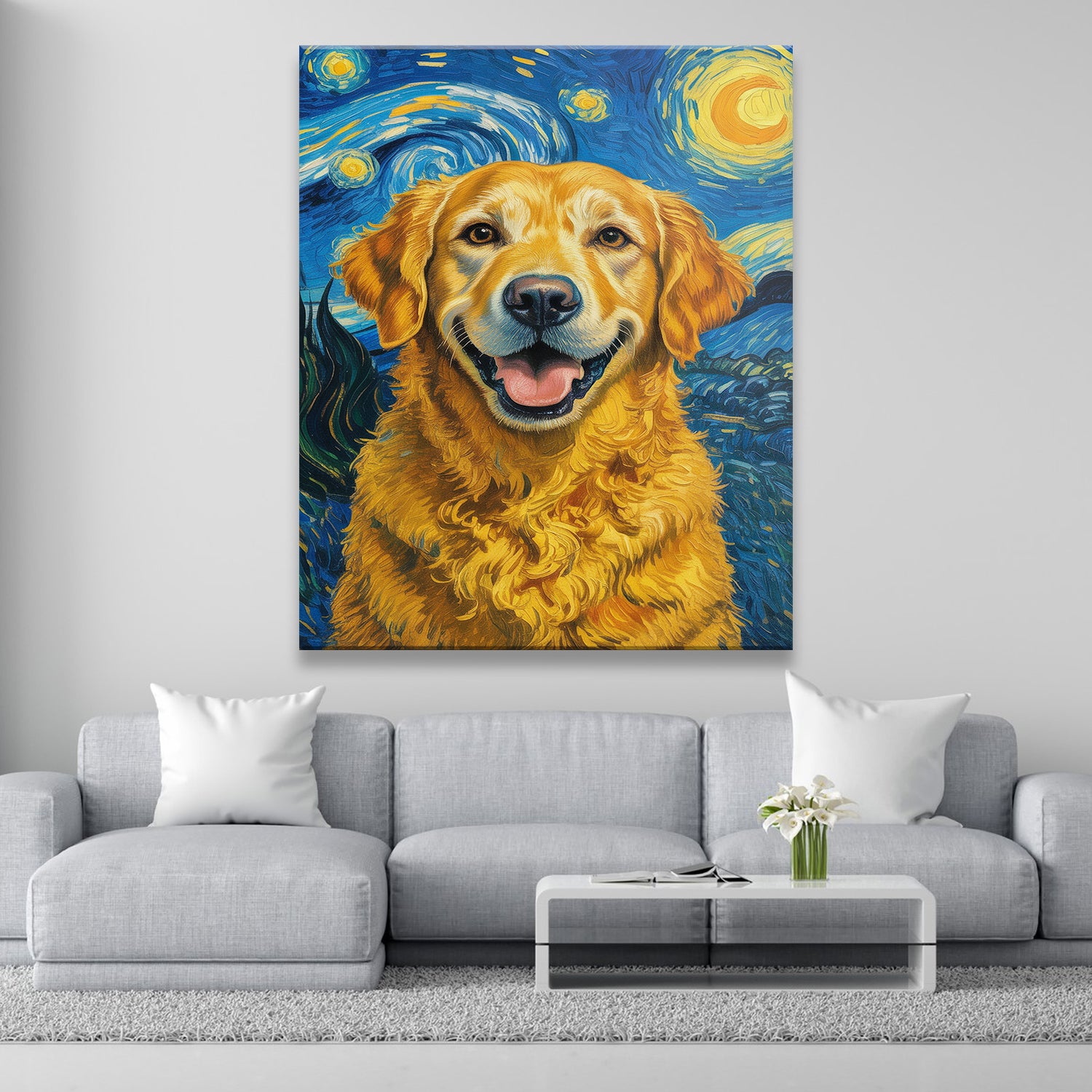 Custom Photo Dog Starry Night