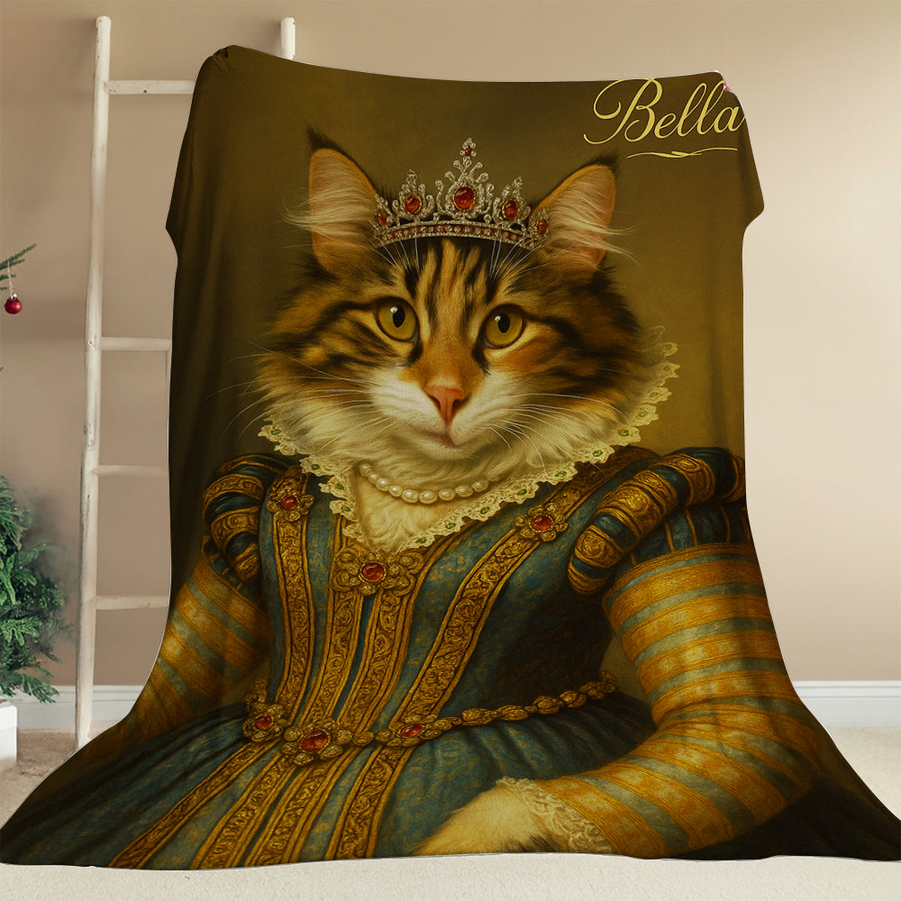 Custom Photo Sapphire Queen Cat Blanket Gift For Cat Lovers