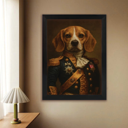 Custom Photo Dog Royal Style 02 Canvas Framed Wall Art Gift For Dog Lovers