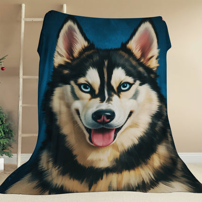 Custom Dog Deep Blue Blanket For Dog Lover