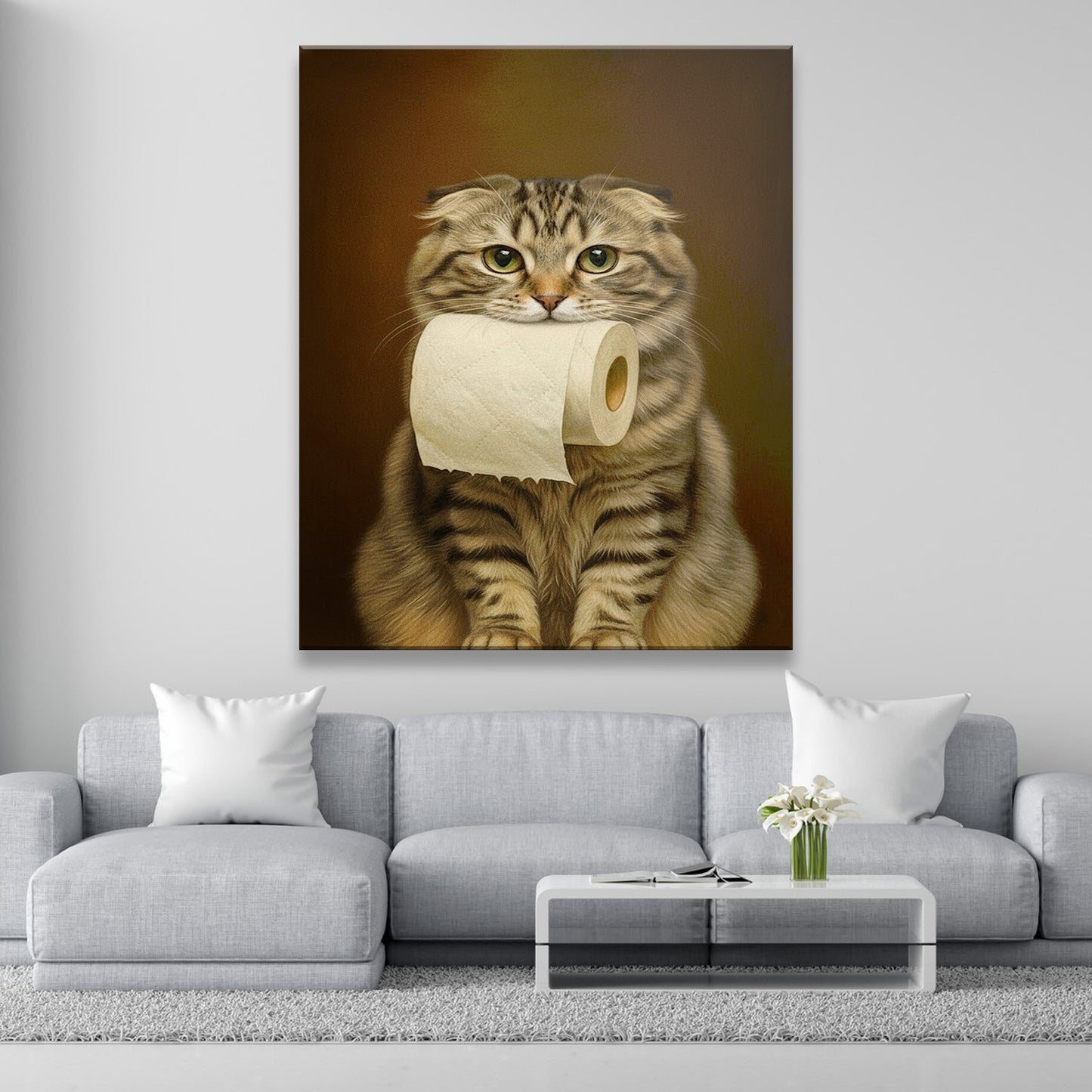 Custom Photo Cat Bathroom Style 18 Canvas Gift For Cat Lovers
