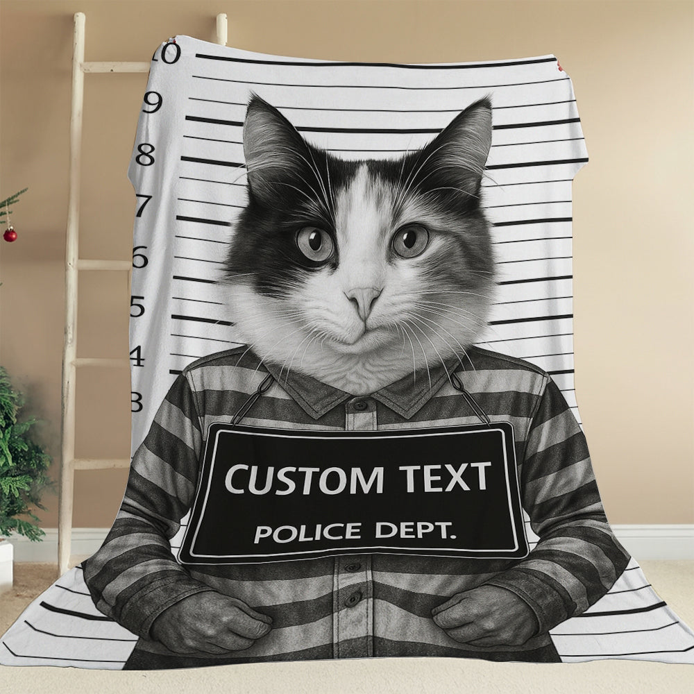 Custom Photo Cat Wanted By Pawlice Blanket _ Gifts For Cat Lovers