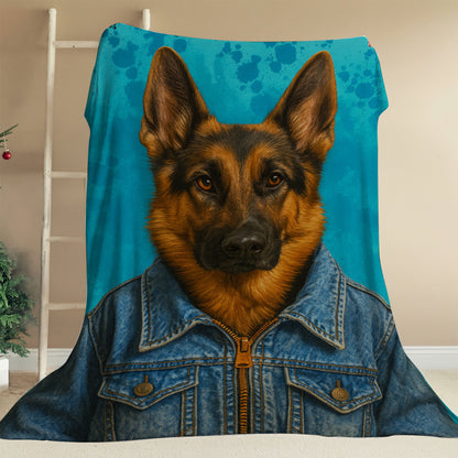 Custom Photo Denim Dog BlanketGift For Dog Lovers