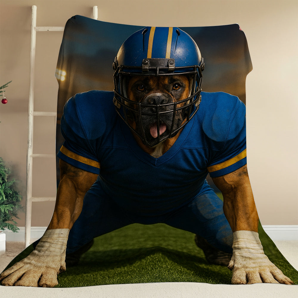 Custom Photo Football Player 2 Dog BlanketGift For Dog Lovers