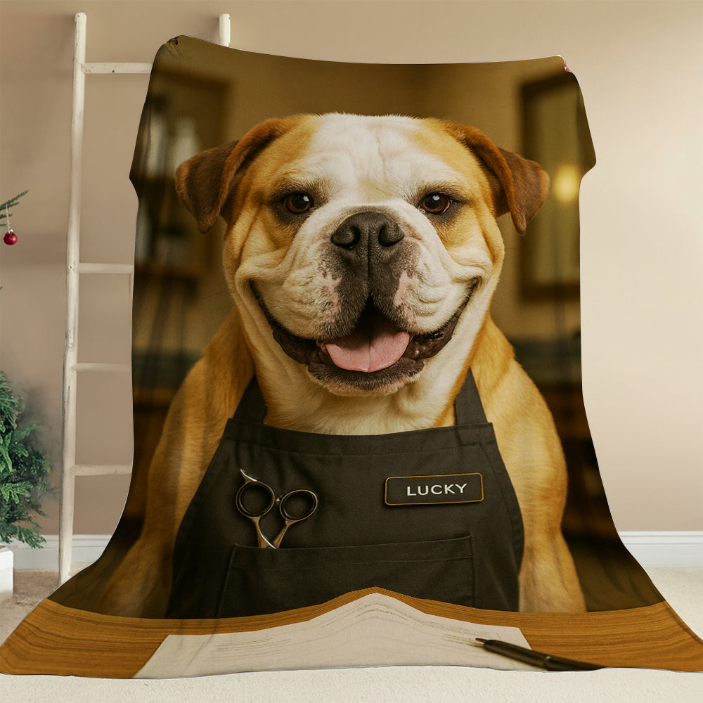 Custom Photo Groomer Dog BlanketGift For Dog Lovers