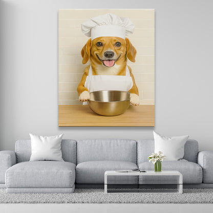 Custom Photo Dog Chef Canvas Gift For Dog Lovers