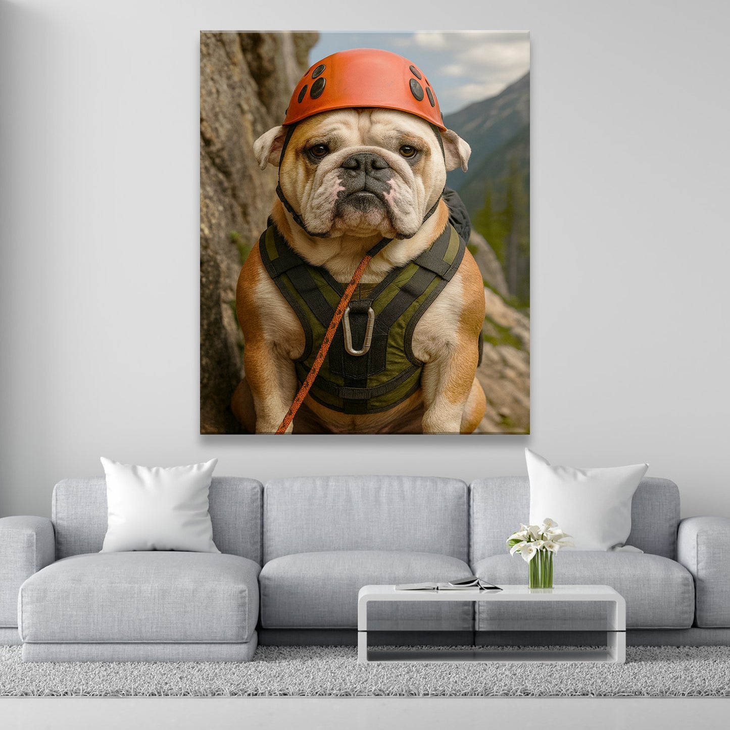 Custom Photo Rock Climber Dog Canvas Gift For Dog Lover