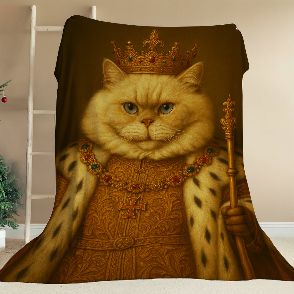 Custom Photo Cat King Royal Blanket _ Gift For Cat Lovers