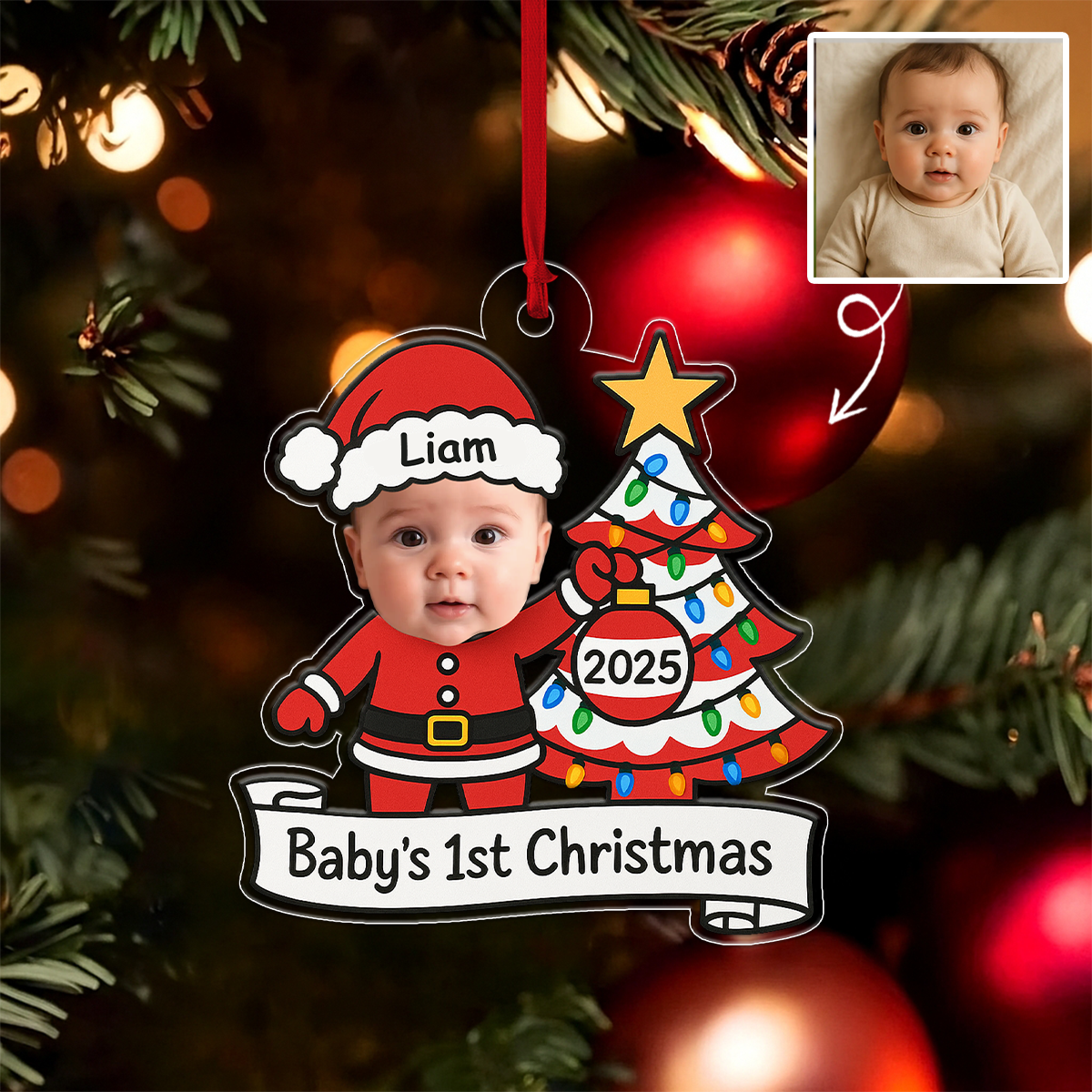 Custom Photo Baby Santa Xmas
