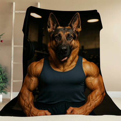 Custom Photo Body Builder Dog BlanketGift For Dog Lovers