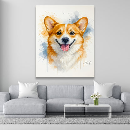Custom Photo Dog Watercolor Artwork