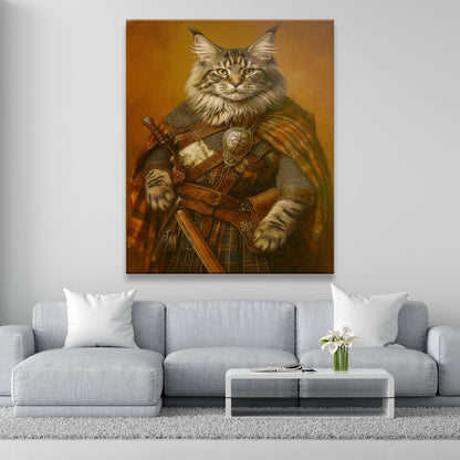 Custom Photo Royal Knight Cat Canvas Gift For Cat Lovers
