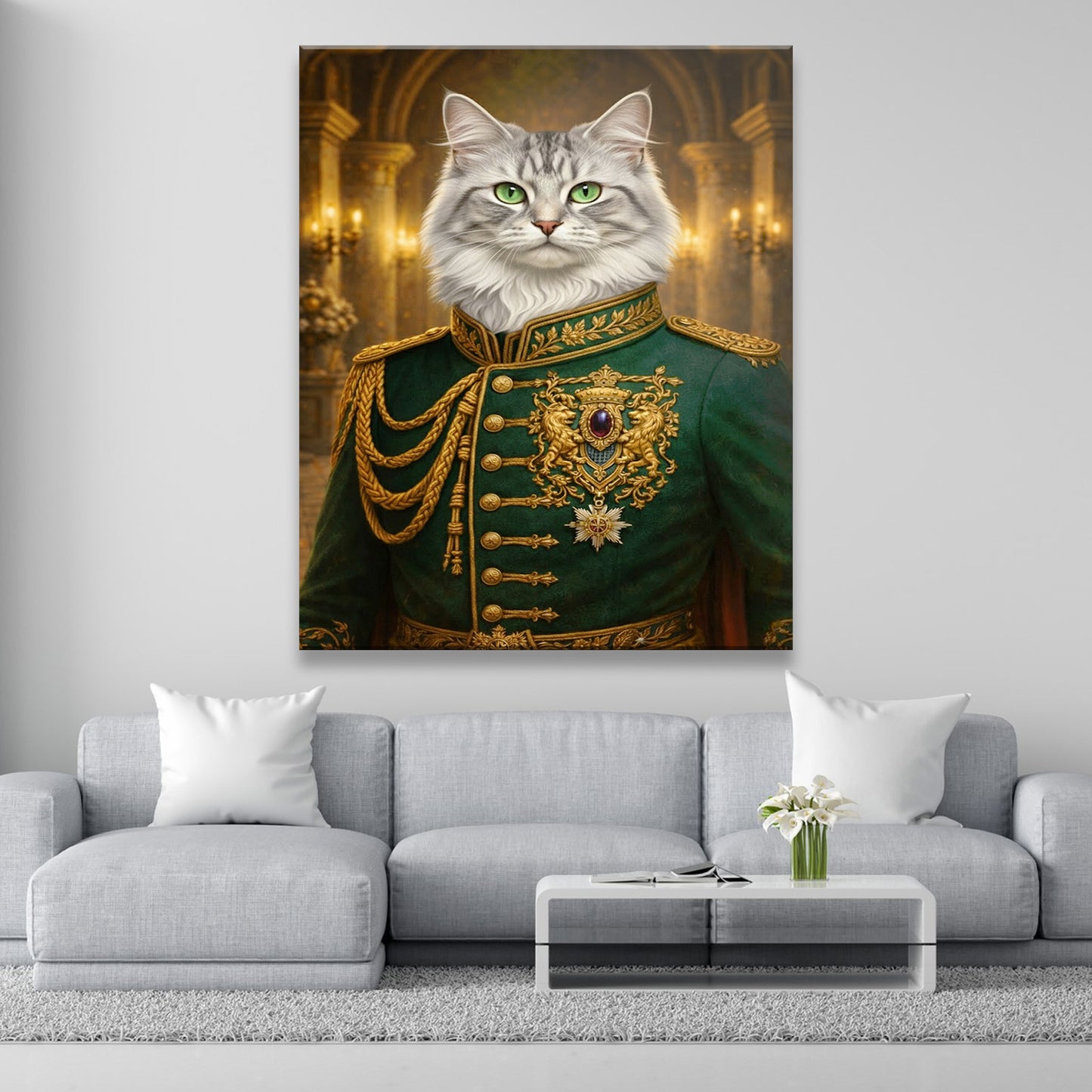 Custom Photo Cat Royal Style 11 Canvas Gift For Cat Lovers