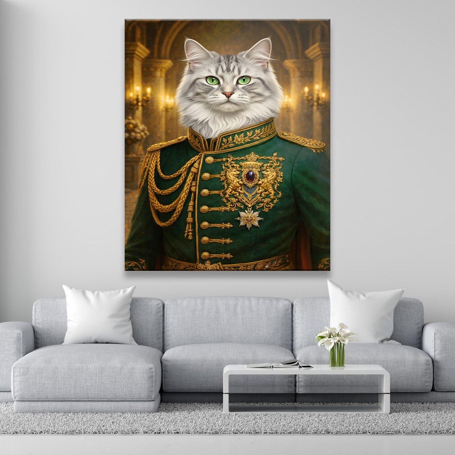 Custom Photo Cat Royal Style 11 Canvas Gift For Cat Lovers