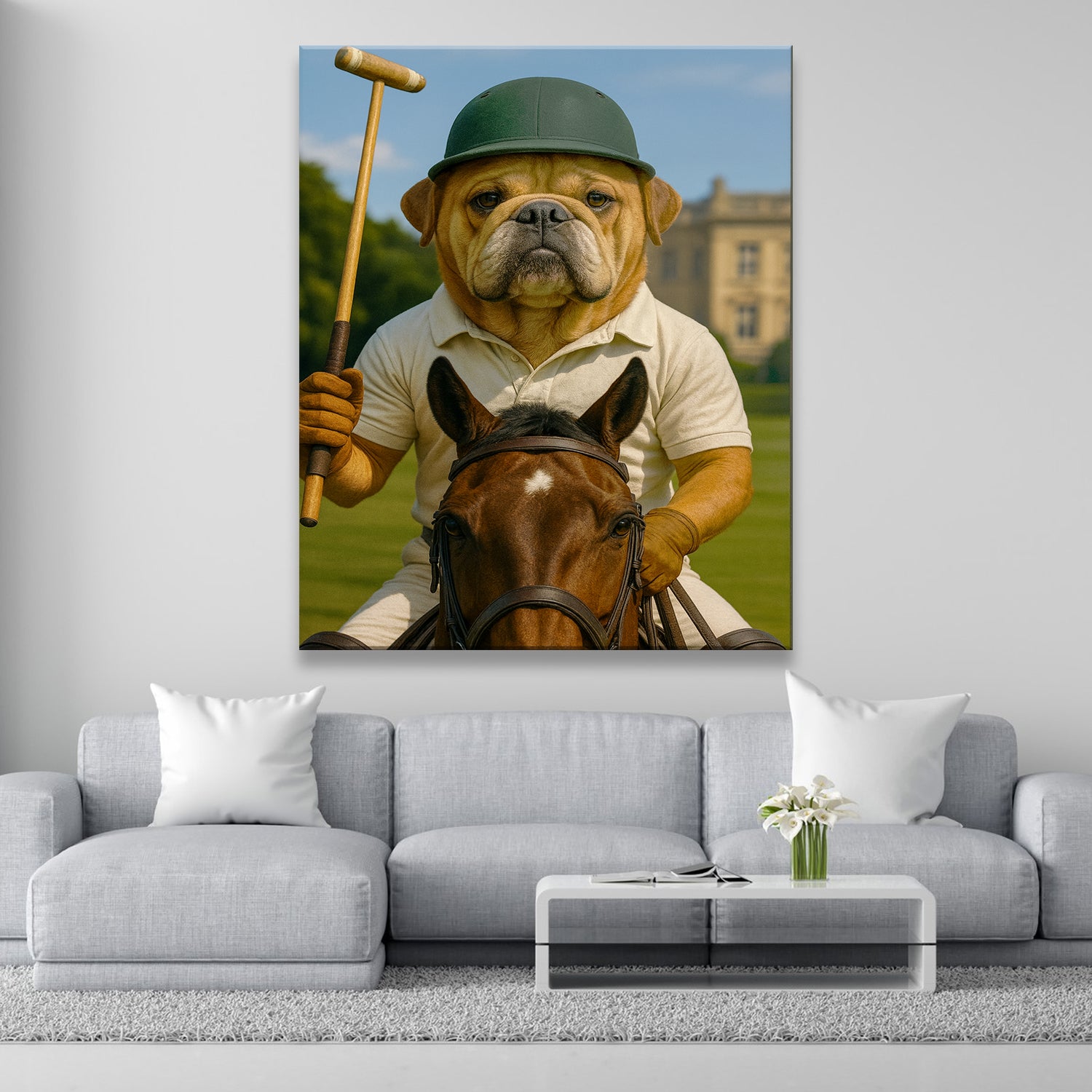 Custom Photo Polo Sport Dog Canvas Gift For Dog Lovers