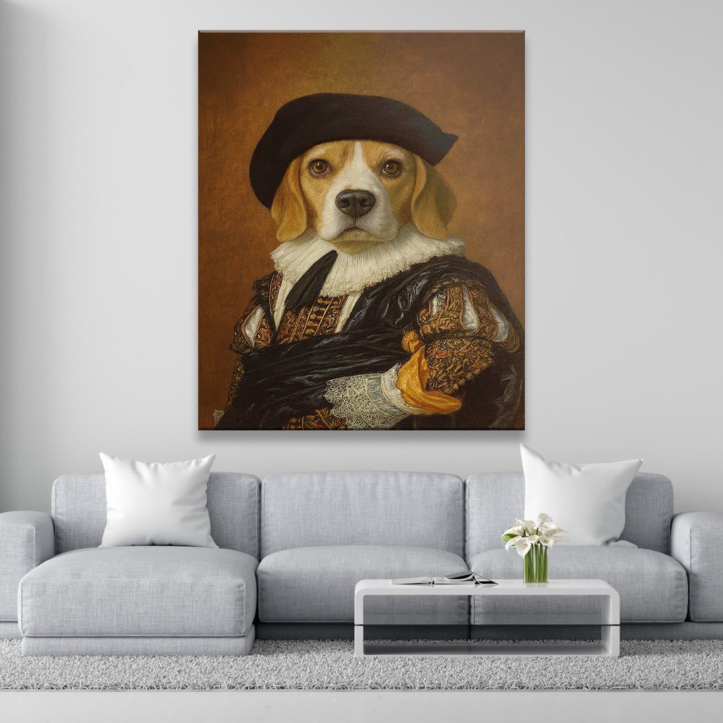 Custom Photo Royal Dog Canvas Dog Lover Gifts