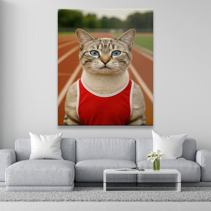 Custom Photo Runner Cat Canvas Gift For Cat Lovers