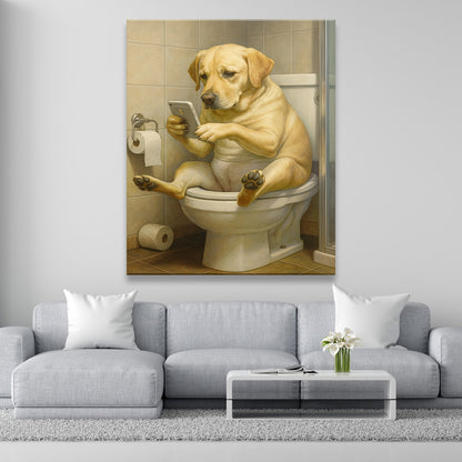 Custom Photo Dog Bathroom Style 3 Canvas Gift For Dog Lovers