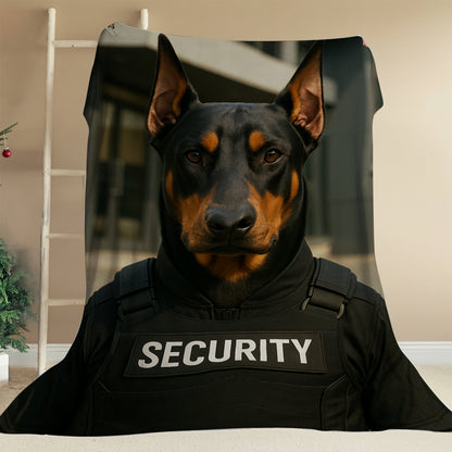 Custom Photo Security Guard Dog BlanketGift For Dog Lovers