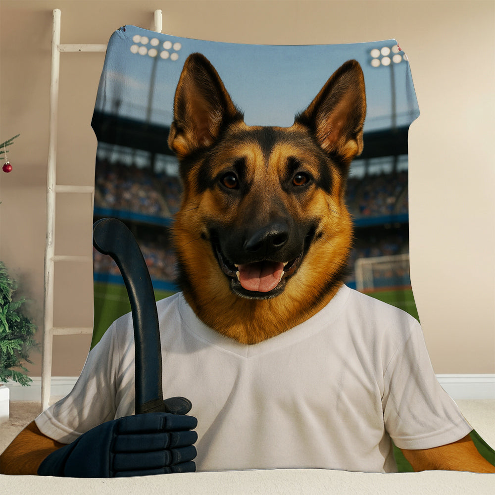 Custom Photo Field Hockey Dog BlanketGift For Dog Lovers