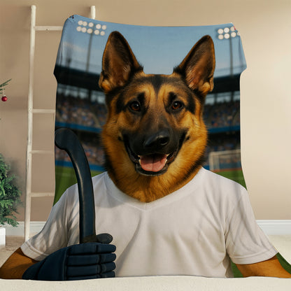 Custom Photo Field Hockey Dog BlanketGift For Dog Lovers