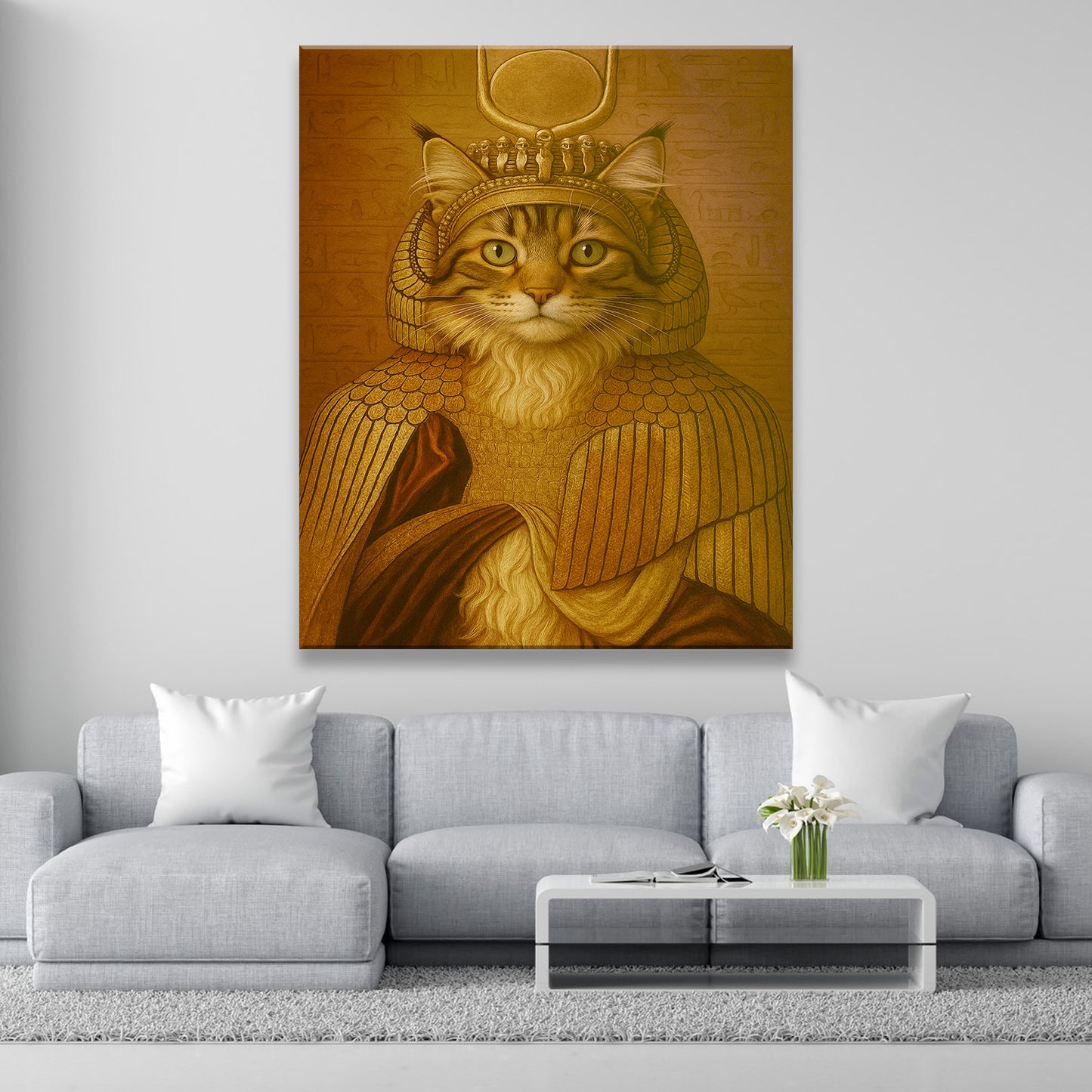 Custom Photo Cleopawtra Cat Canvas Gift For Cat Lovers