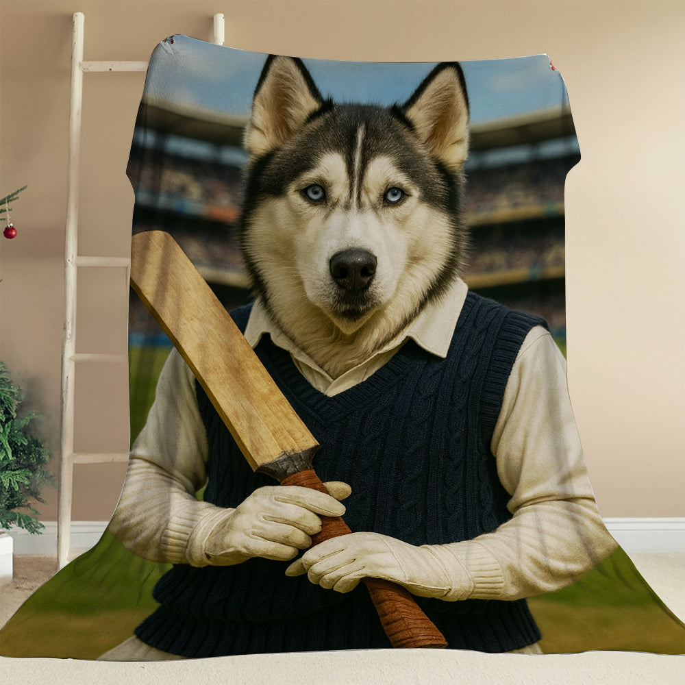 Custom Photo Cricket Dog BlanketGift For Dog Lovers