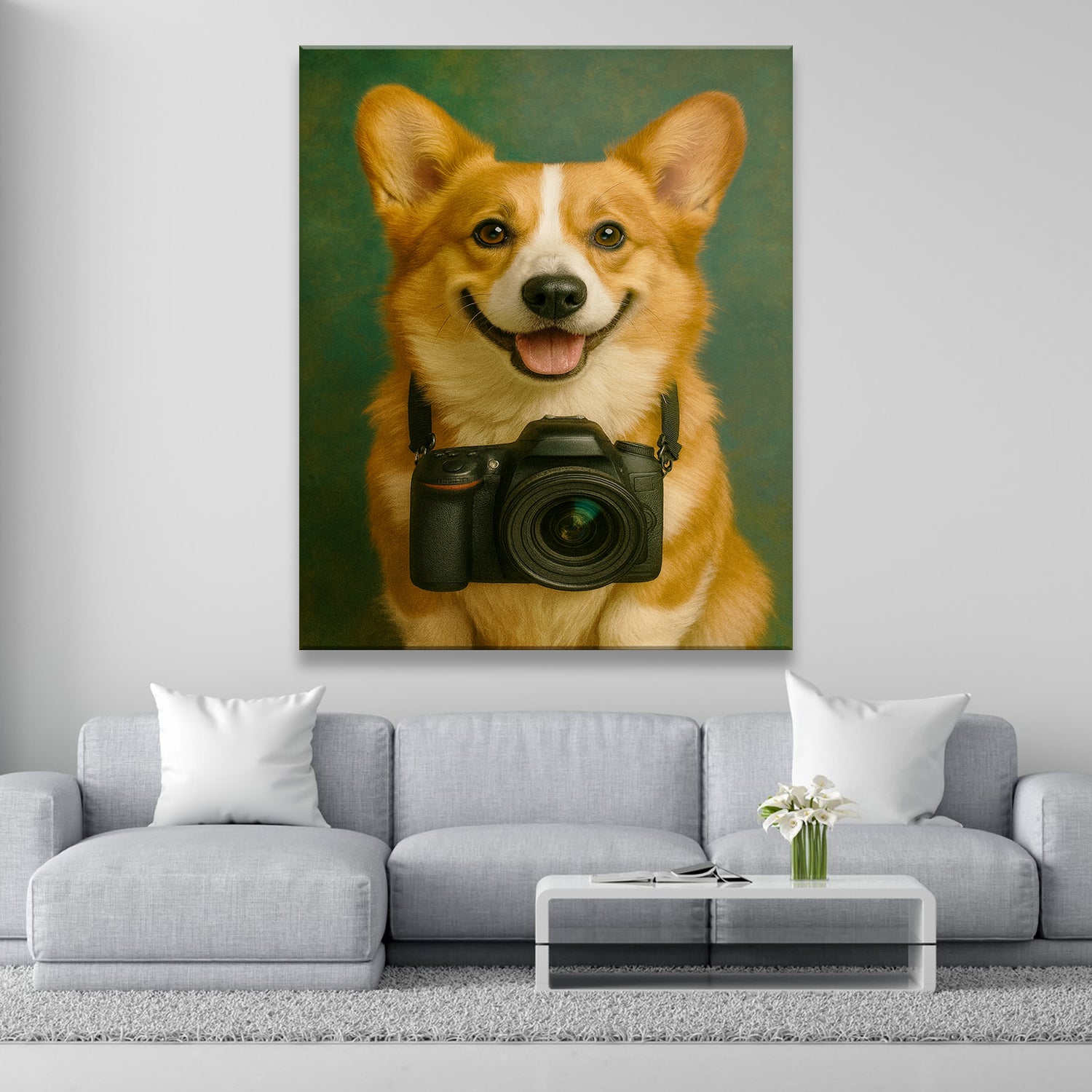 Custom Photo Photographer Dog Canvas Gift For Dog Lovers