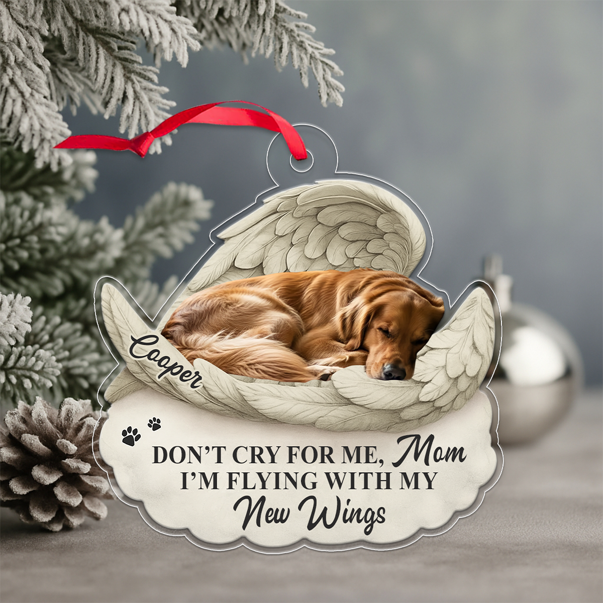 Personalized Pet Christmas Memorial Sympathy Gifts For Dogs, Cats