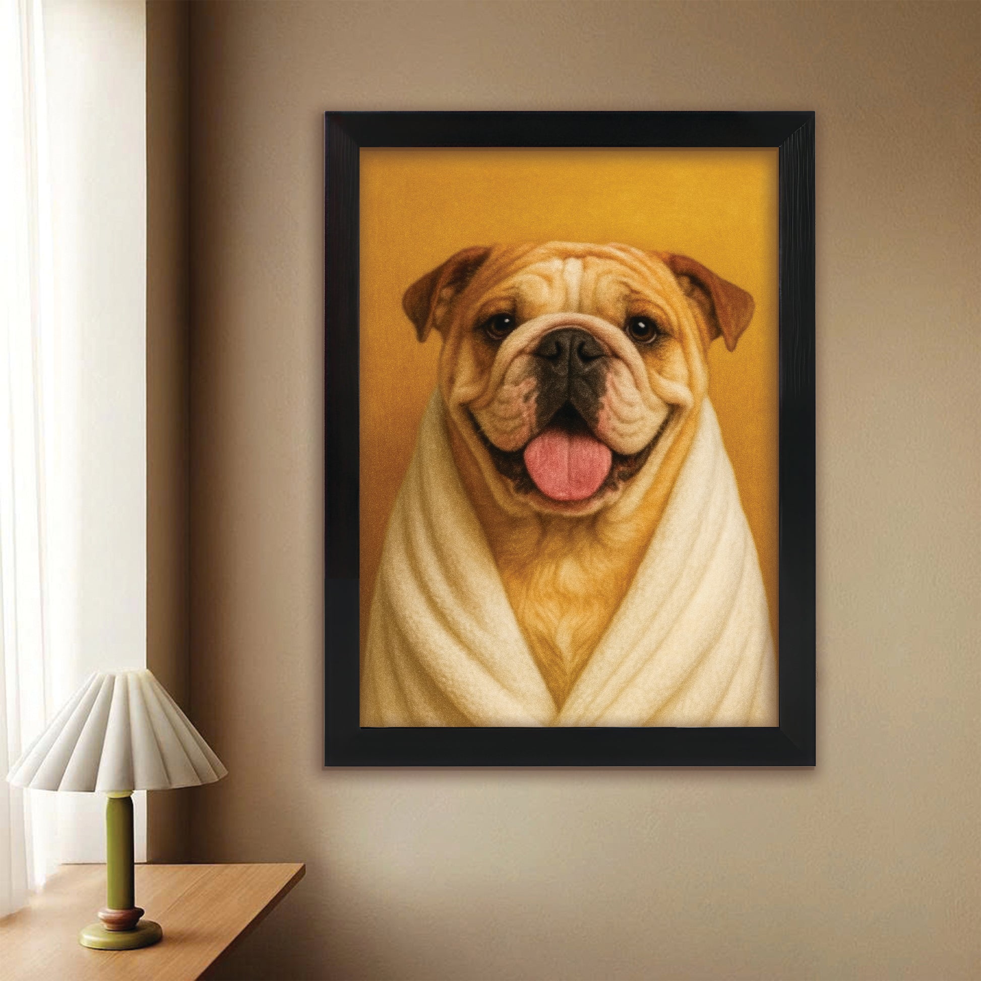 Custom Photo Dog Bathroom Style 30 Canvas Framed Wall Art Gift For Dog Lovers