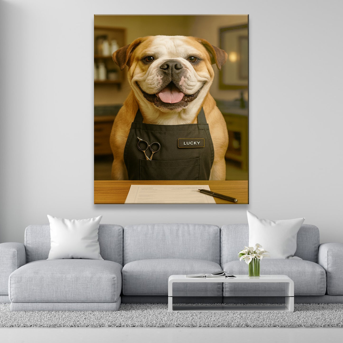 Custom Photo Groomer Dog Canvas Gift For Dog Lovers