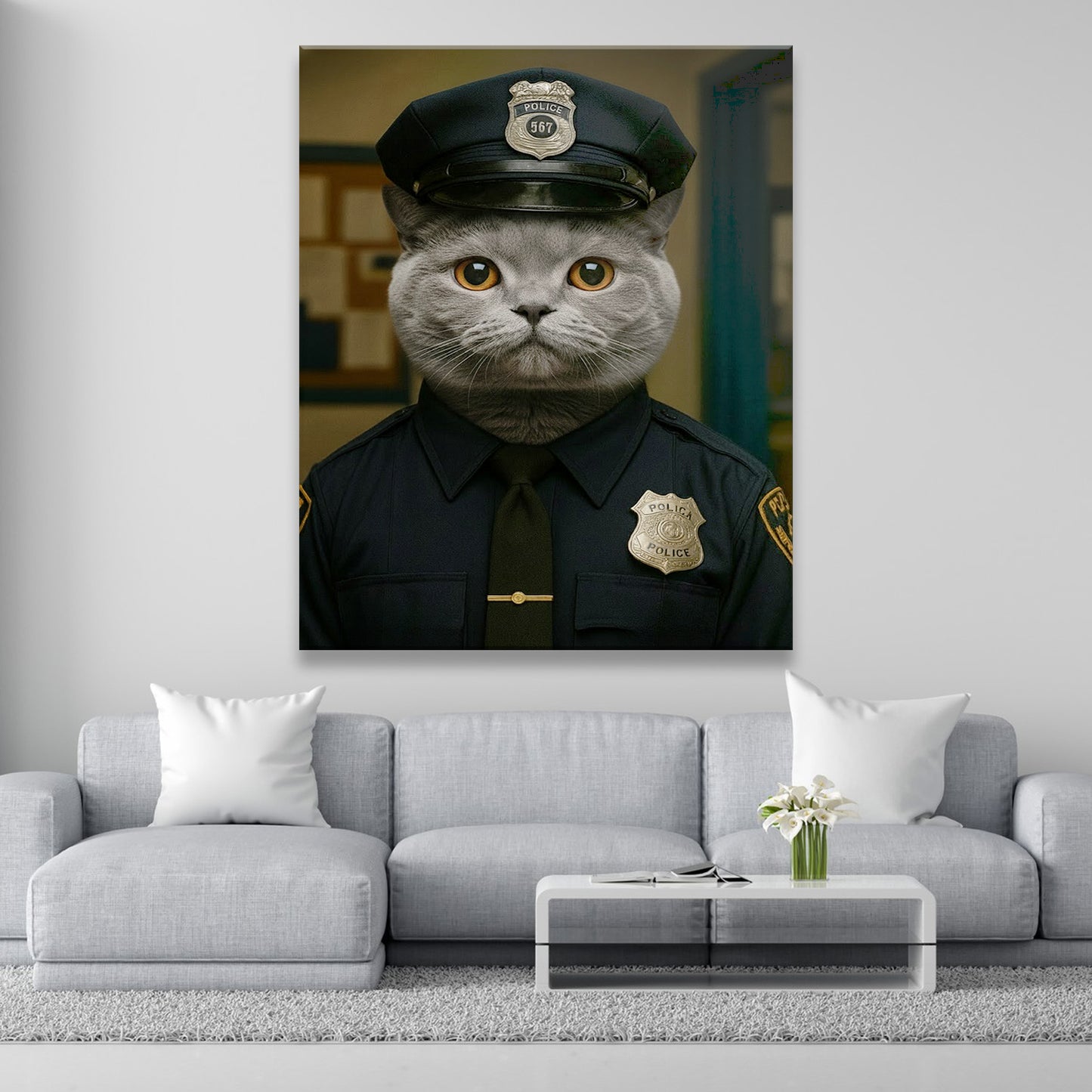 Custom Photo Police Canvas Canvas Gift For Canvas Lovers