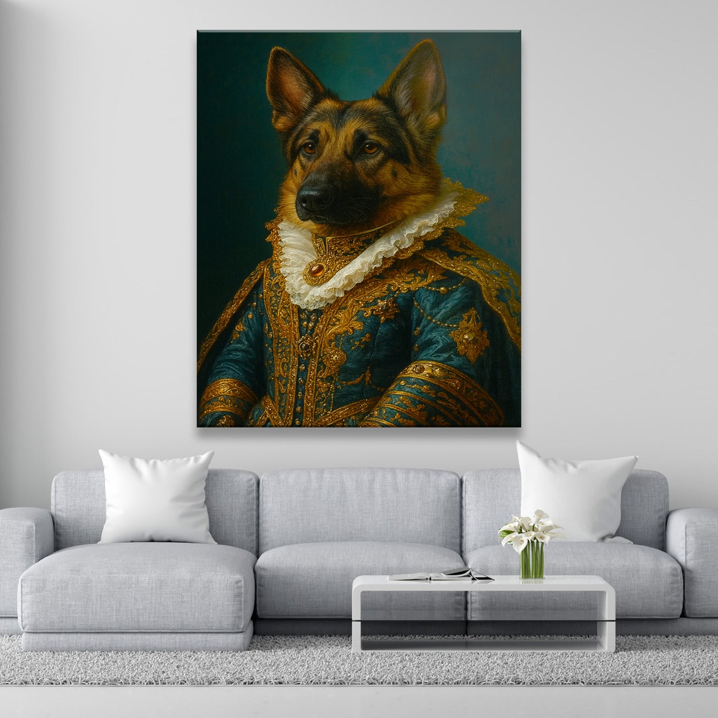 Custom Photo Dog Royal Style 4 Canvas Gift For Dog Lovers