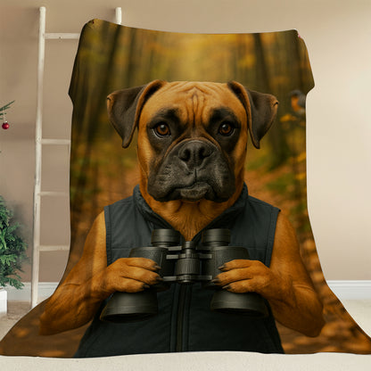 Custom Photo Bird Watching Dog BlanketGift For Dog Lovers
