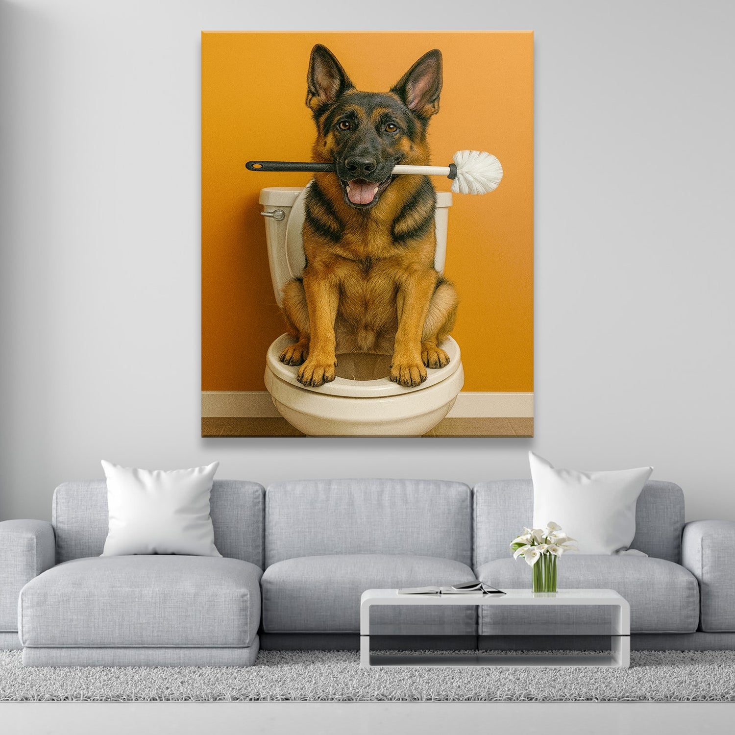 Custom Photo Dog Bathroom Style 31 Canvas Gift For Dog Lovers