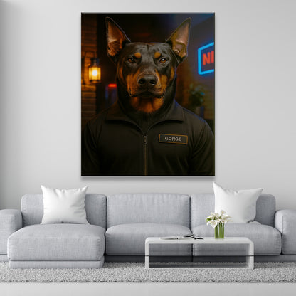 Custom Photo Bouncer Night Club Security Dog Canvas Gift For Dog Lovers