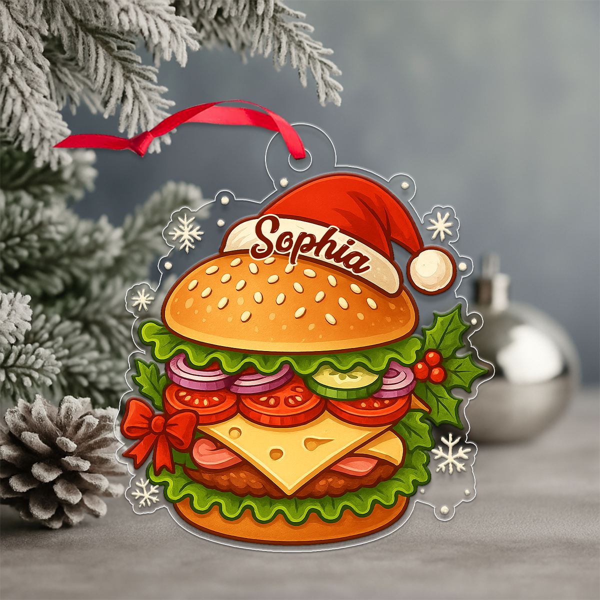 Custom Name Hamburger Christmas